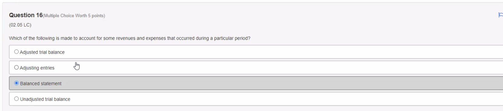 Question 16 (Multiple Choice Worth 5 points) (02.05 LC) Which of