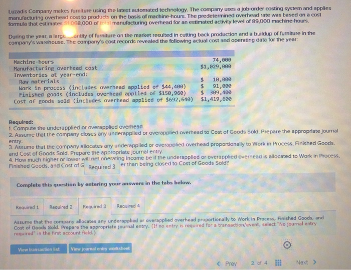  I only need help with #3 and #4. Thanks! Luzadis Company