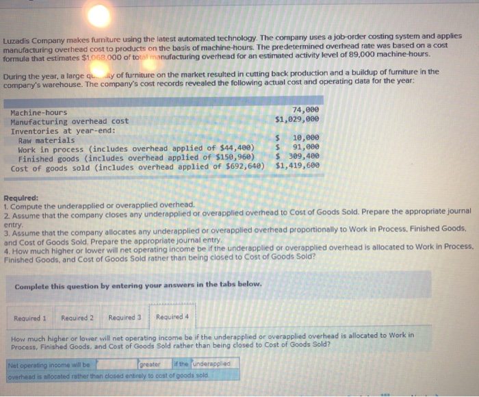 makes funiture using the latest automated technology. The company uses a job-order