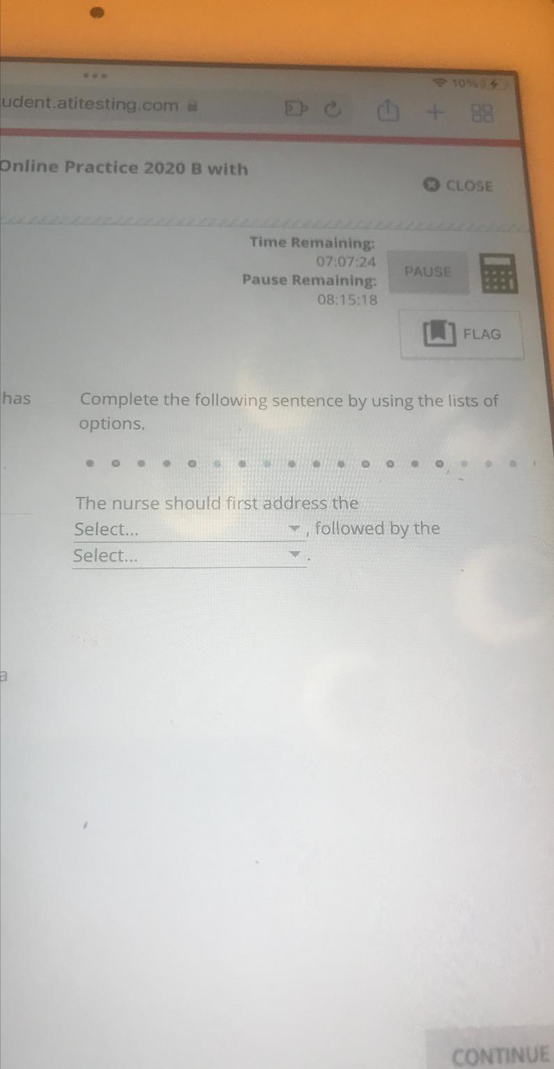  Online Practice 2020 B with CLose Time Remaining: 07:07:24 Pause Remaining: