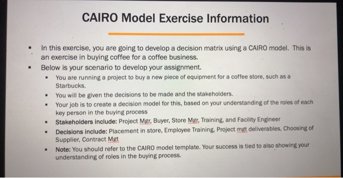  Stakeholder Management This is the excercise information (read) This is an