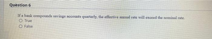 5 minutes left!!!! Time value of money indicates us that: A unit