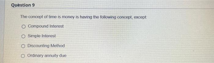 than a unit of money obtained in future. None of the above