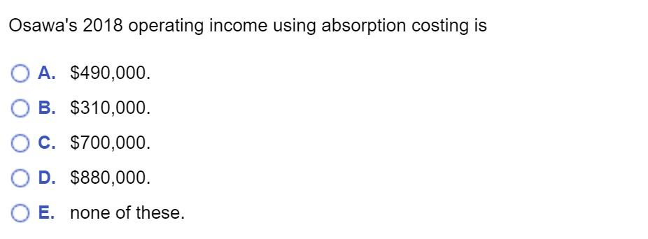 planned and actually manufactured 200,000 units of its single product in 2018