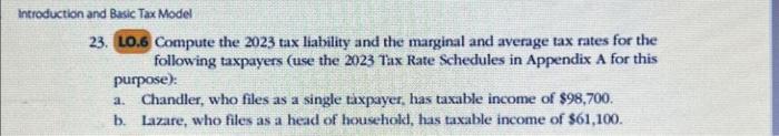  Introduction and Basic Tax Model 23. LO.6 Compute the 2023 tax