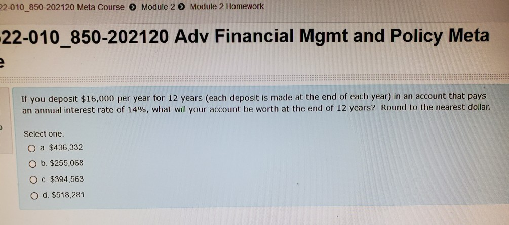 22-010_850-202120 Meta Course Module 2 Module 2 Homework 22-010_850-202120 Adv Financial