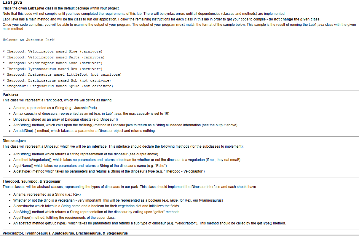 until all dependencies (classes and methods) are implemented. main method. Welcome to