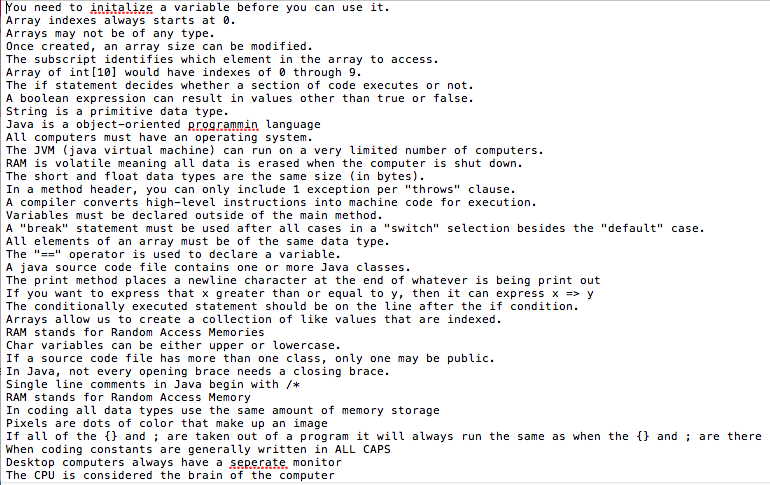 Write a Java documented program to perform the role of a quiz