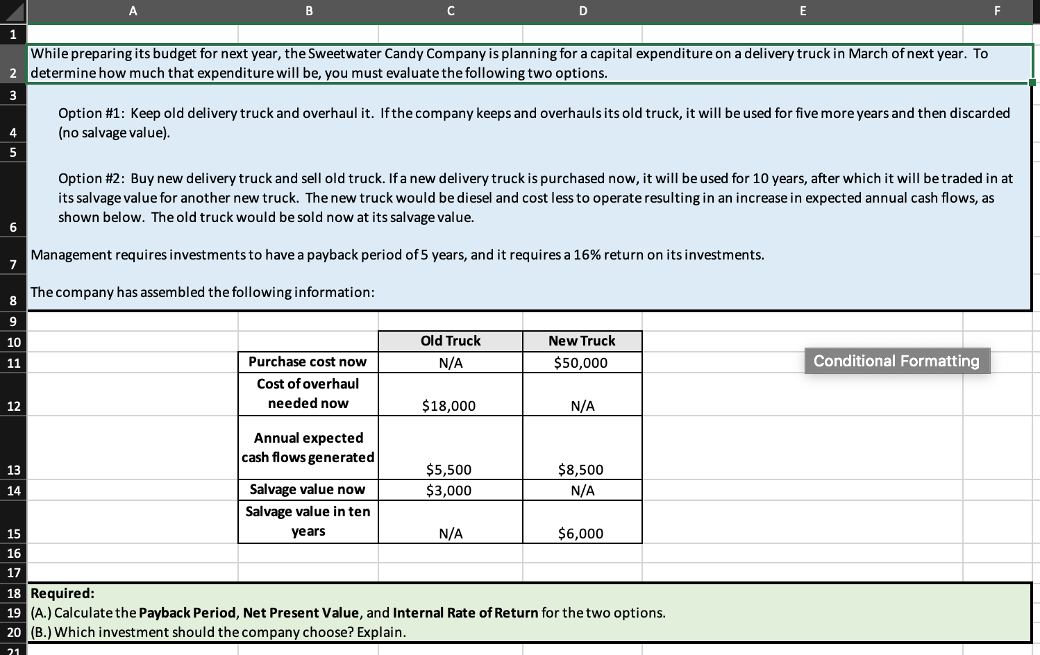  Show equations E While preparing its budget for next year, the