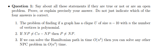 NO Code, please. Just explain. Question 1: Say about all these