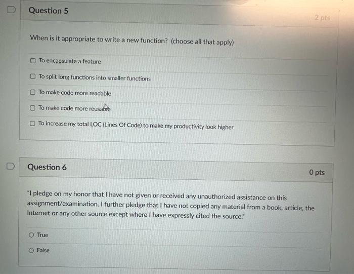 bool Question 2 Python uses whitespace to define blocks of code in
