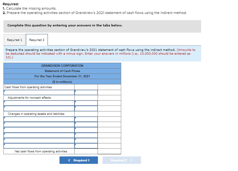 Complete this question by entering your answers in the tabs below. Required