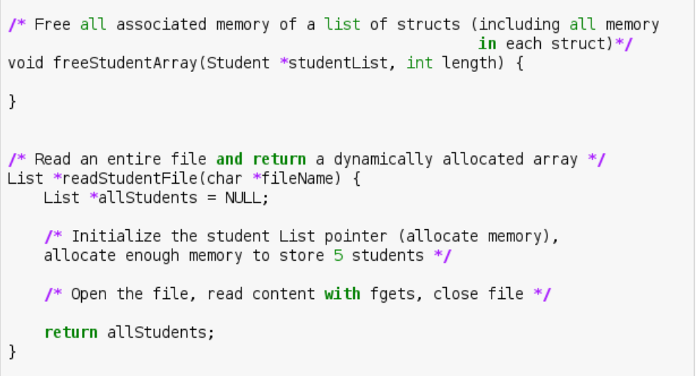 typedef struct studentList List