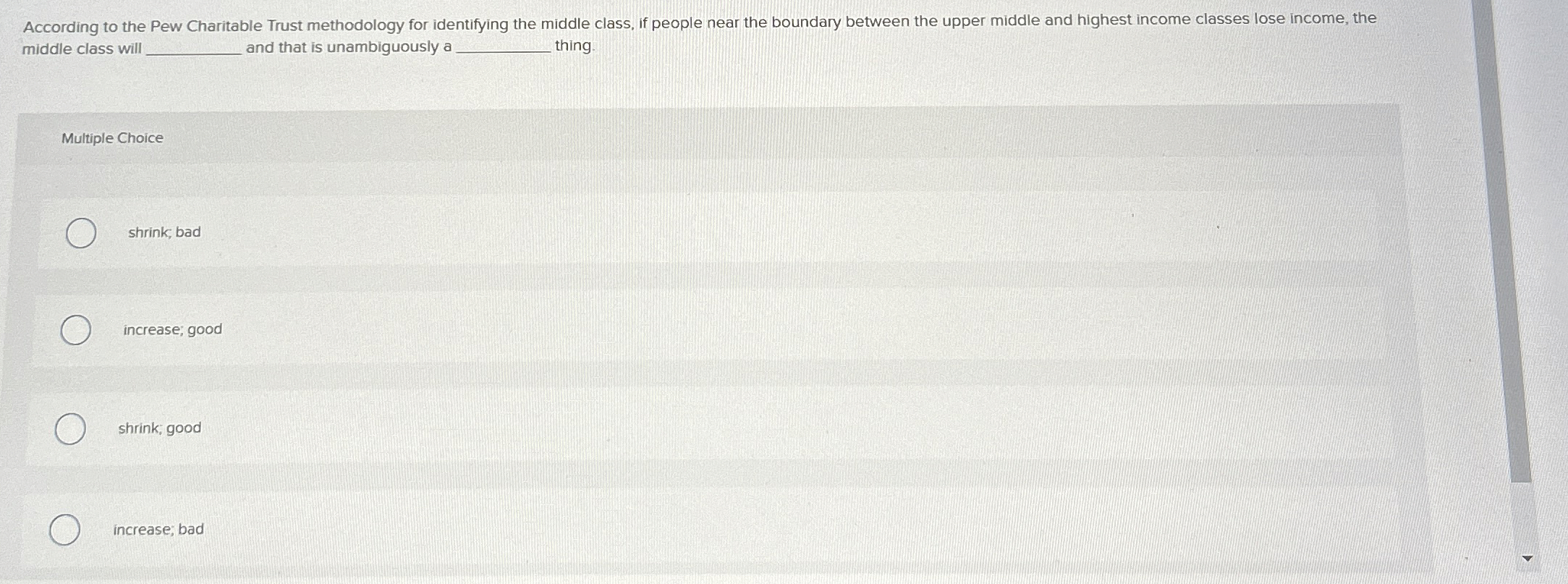  According to the Pew Charitable Trust methodology for identifying the middle