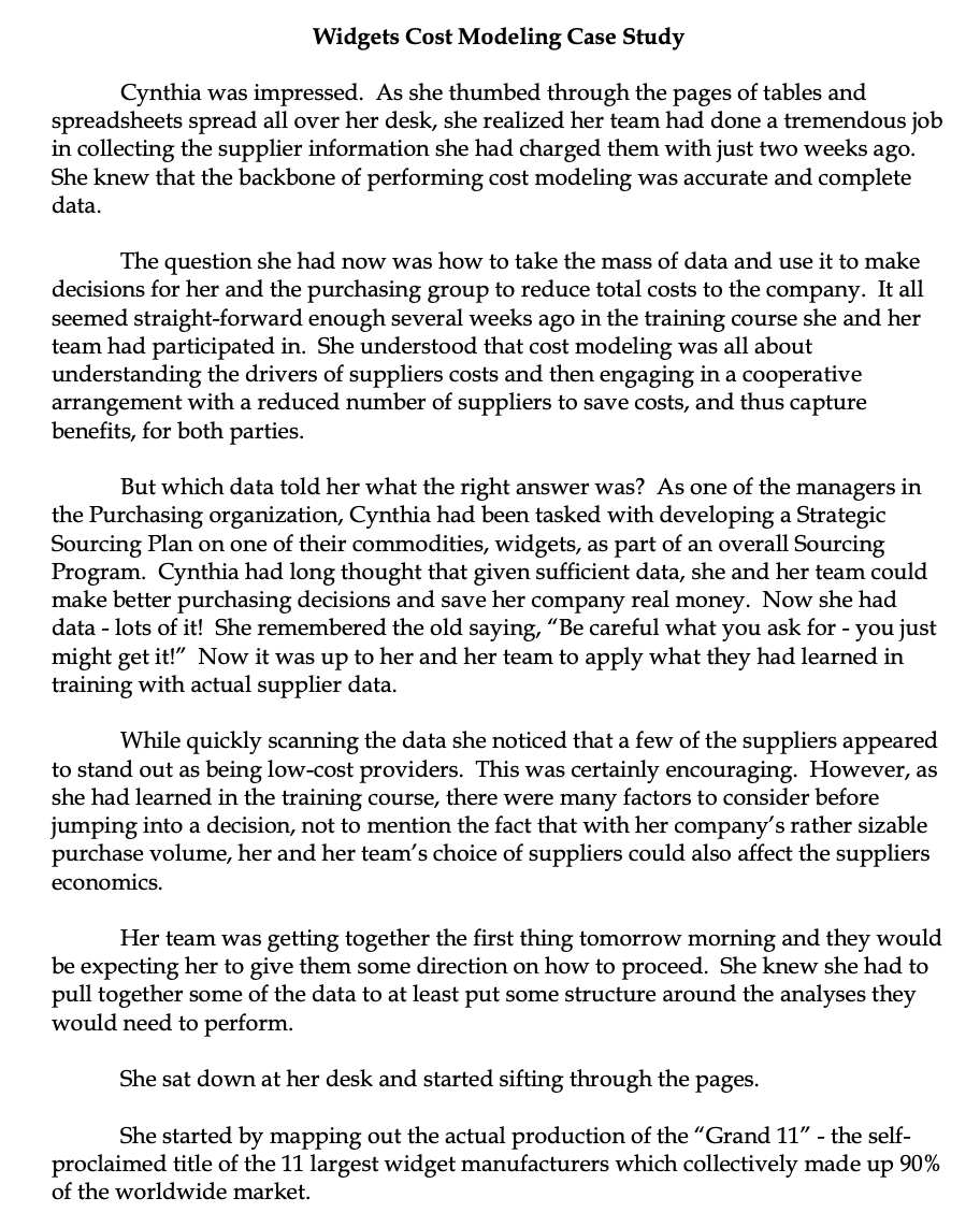 What is the total and unit cost structure for each of the