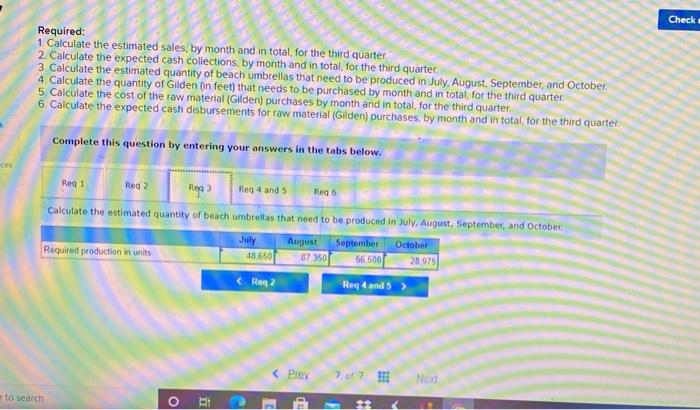 budget preparation a The Marketing Department has estimated sales as follows for