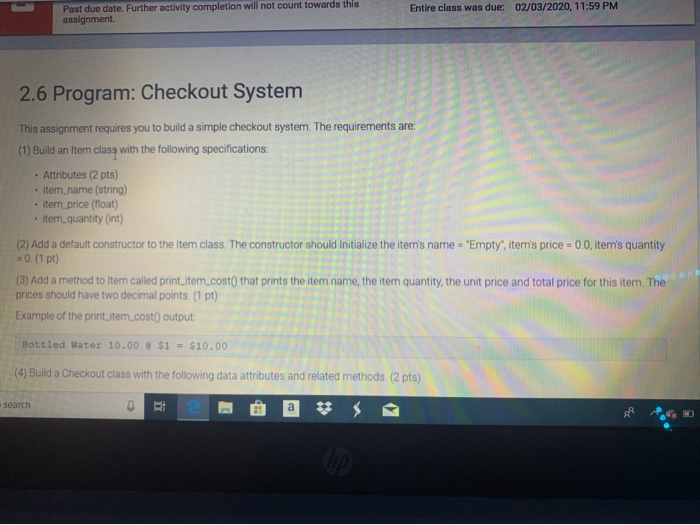  need help with this in python Past due date. Further activity