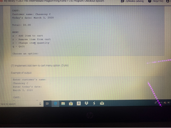 a simple checkout system. The requirements are: (1) Build an Iter class