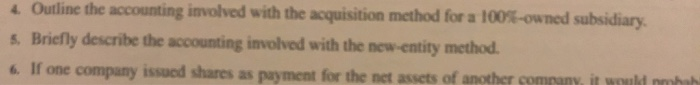 question 5. please ignore. do not answer Outline the accounting involved with