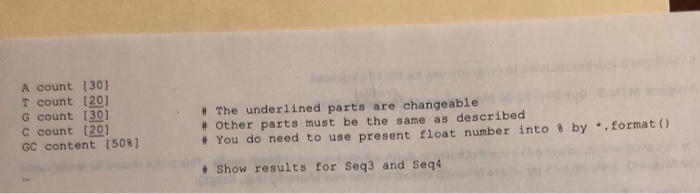 in a dictionary, and sequences as the corresponding values. # Then, your