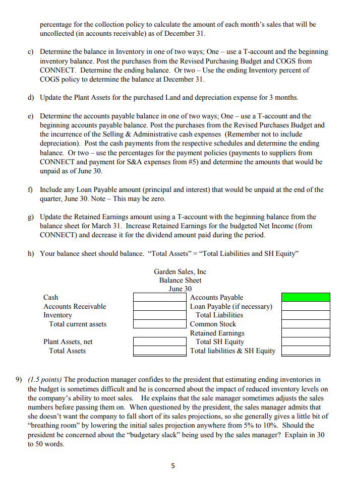 work. Thank you! 6) (12 points) Using all the information from the