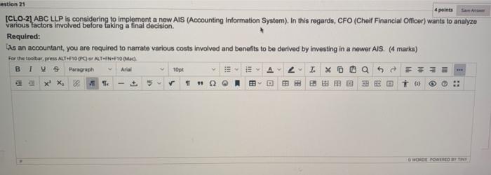 can someone solve this? estion 21 4 points [CLO-21 ABC LLP is
