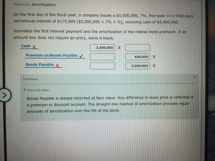 help me with this please Premium Amortization On the first day of