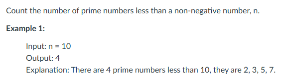  Python. Thanks. Count the number of prime numbers less than a