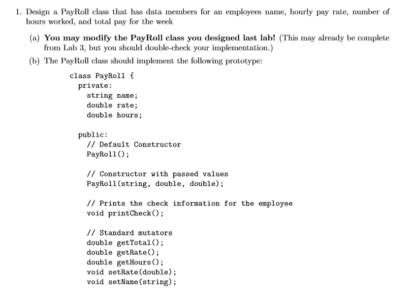 The C++ language, implement neatly with .h and .cpp files then show