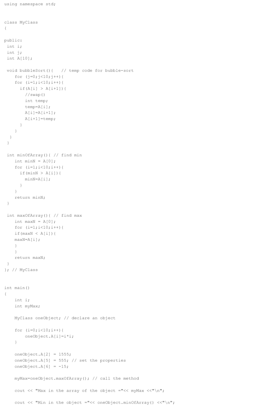function in MyClass that is called Average(). This function is supposed to