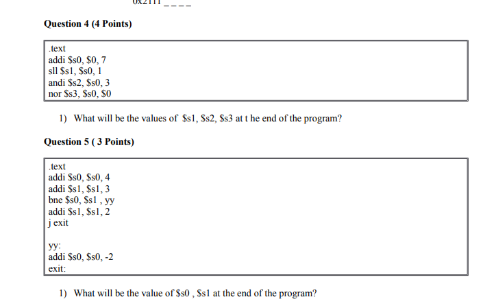 add $16, $17, $18 ; 2: addi $si, $0, 2 ; 3: