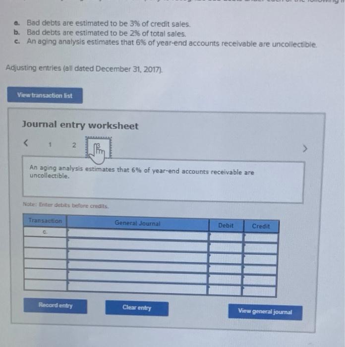 independent assumptions a. Bad debts are estimated to be 3 of creat