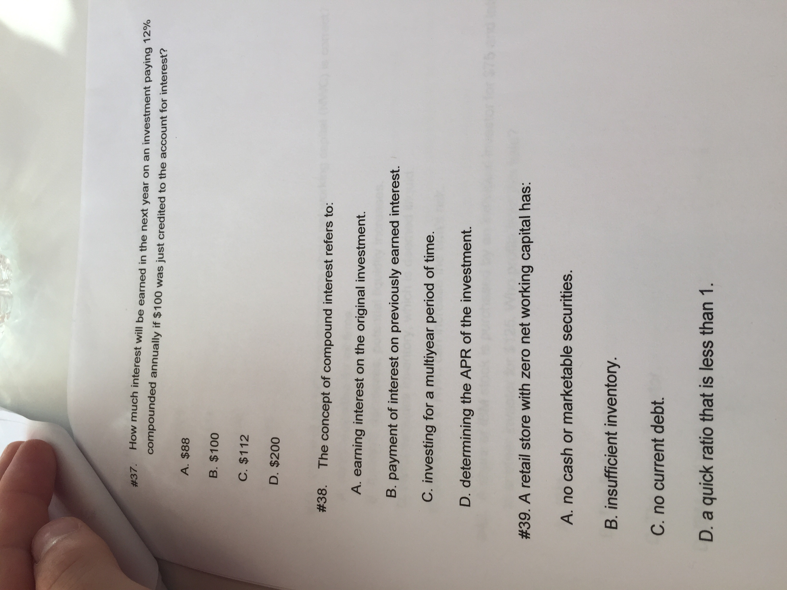  How much interest will be earned in the next year on