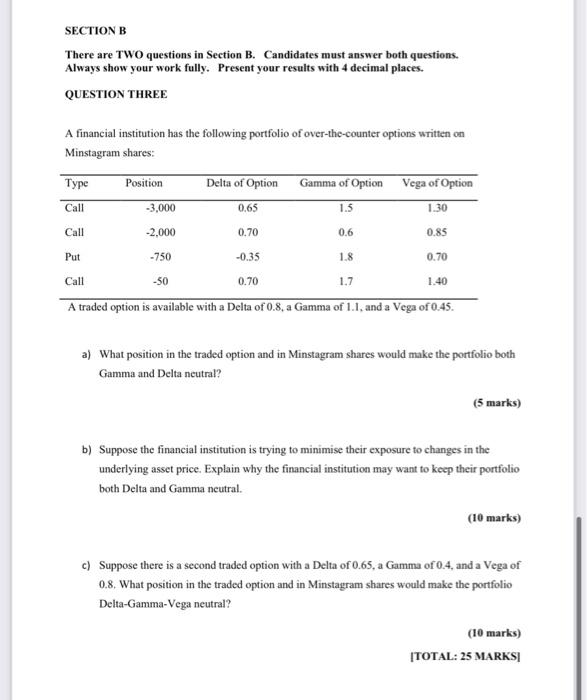  SECTION B There are TWO questions in Section B. Candidates must