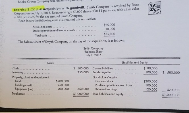  I need help solving Exercise 2 in my Advanced Accounting Class.