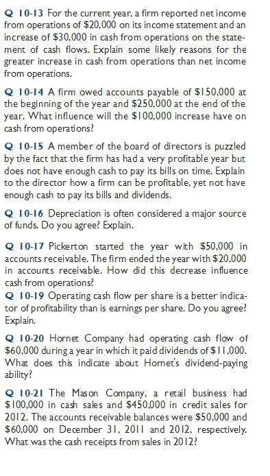 with explanation PLEASE! For the current year, a firm reported net income