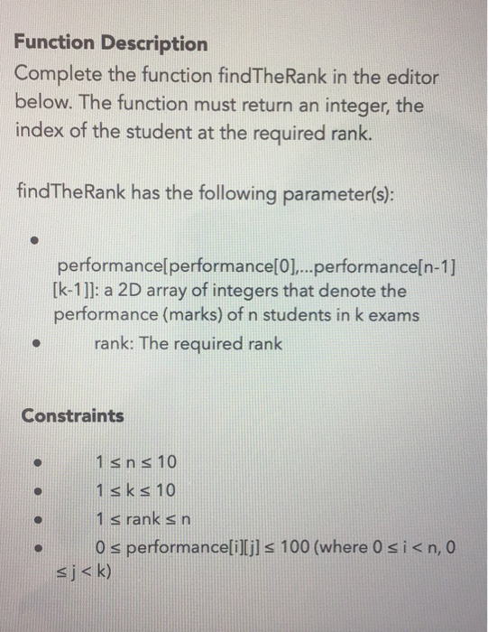 'k' exams. The class teacher has the list of marks scored by
