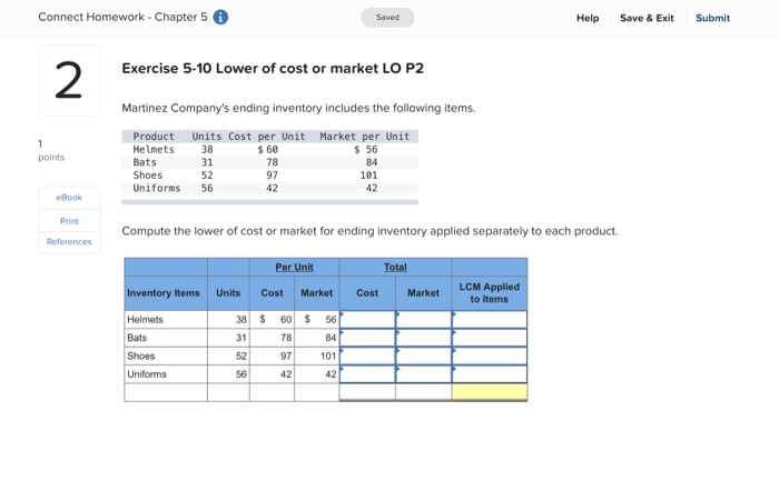  I need Explanation and Solution Please Connect Homework - Chapter 5