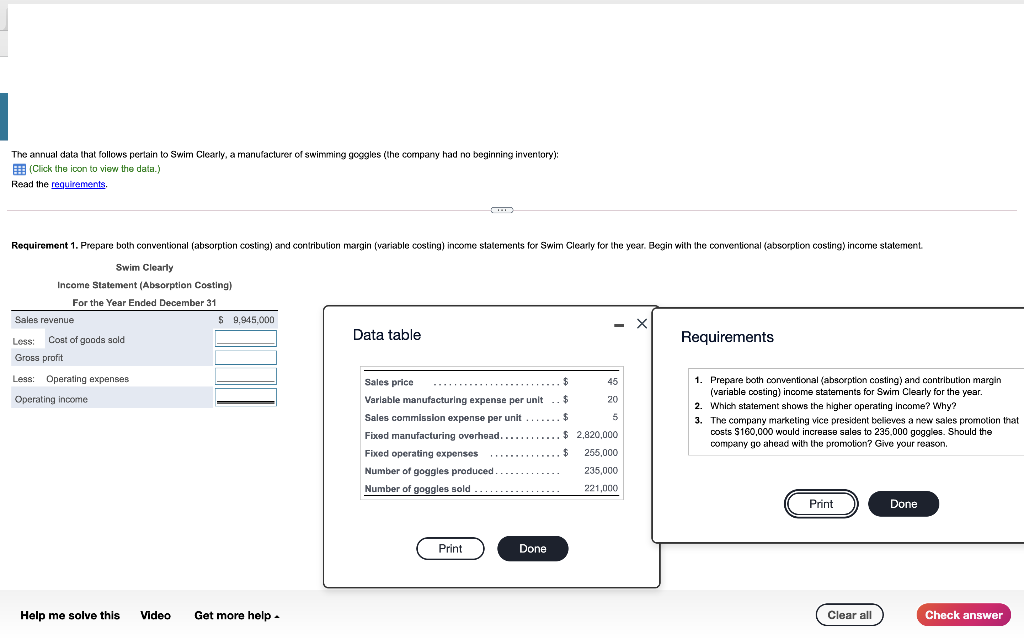 I need all requirements pls :) The annual data that follows perlain