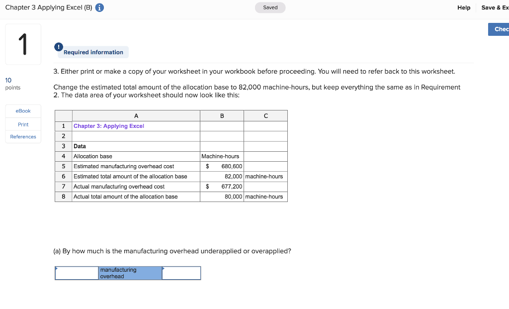 appears below is to be used to recreate part of the example