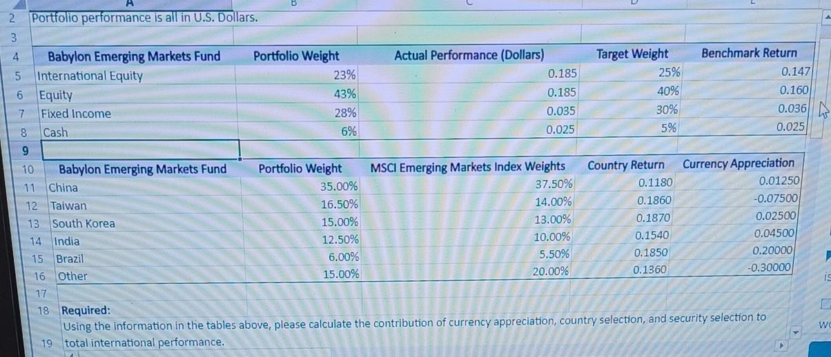 8 Required: Using the information in the tables above, please calculate