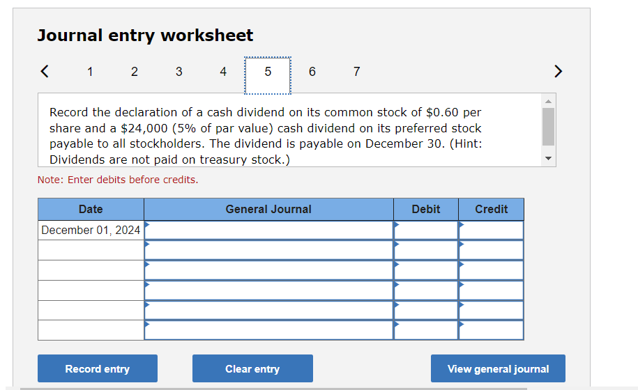 January 2 Issue 100,000 shares of common stock for $58 per share.
