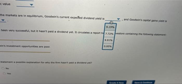 three years from now. She expects Goodwin to pay a $1.50000 dividend