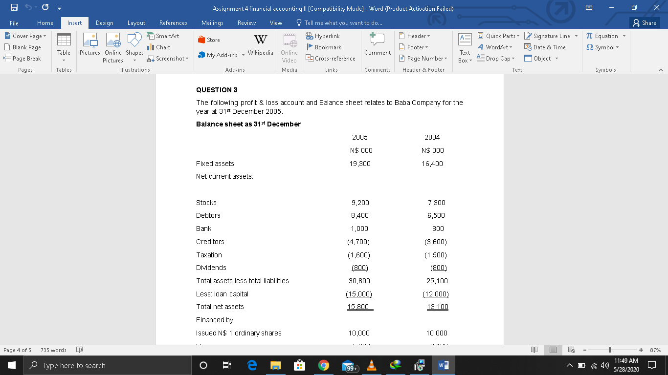  File Home Insert Design Layout References & Share A Assignment 4