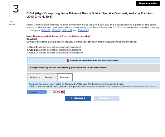 Bonds Sold at Par, at a Discount, and at a Premium LO10-2,