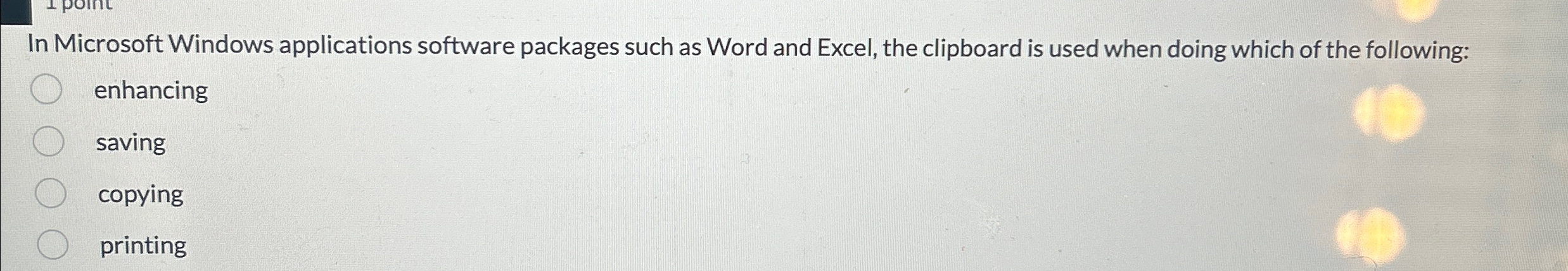  In Microsoft Windows applications software packages such as Word and Excel,