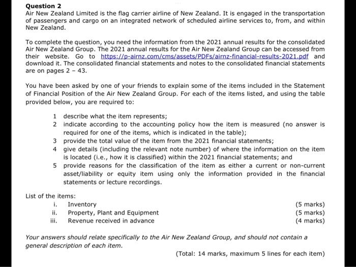 question and answer template please help me solve Question 2 Air New