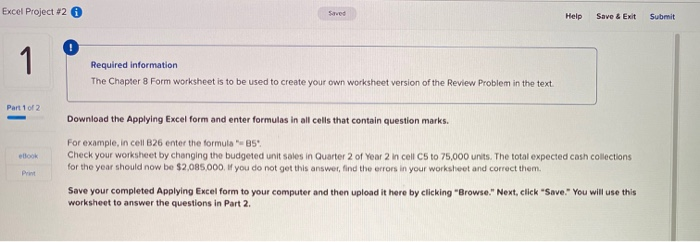  *need formulas along with answers (if applicable) Excel Project #2 Help