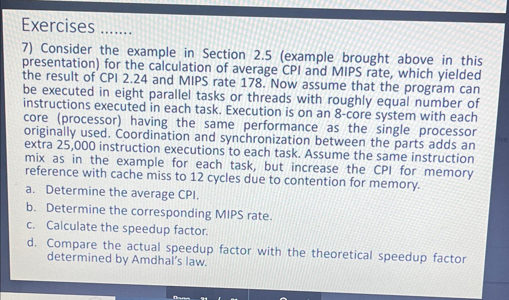 Exercises ....... Consider the example in Section 2.5(example brought above in