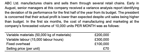  (a) Explain why the variances for fixed costs are generally different
